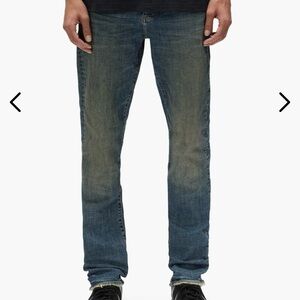 Slim Blue Jeans with Tapered Leg